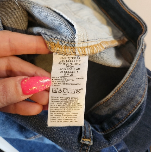 Gap Universal Jegging High Rise Skinny Jeans Dark Wash Stretch Raw Hem Size 25 0 - Picture 7 of 11